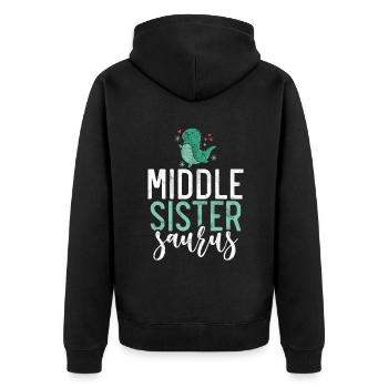 Middle Sister Gifts - Unisex Premium Organic Zip Hoodie - black - Back - Nico (187cm)