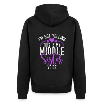 Middle Sister Gifts - Unisex Premium Organic Zip Hoodie - black - Back - Nico (187cm)