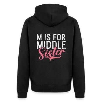 Middle Sister Gifts - Unisex Premium Organic Zip Hoodie - black - Back - Nico (187cm)