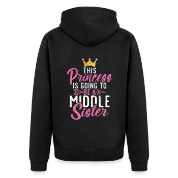 Middle Sister Gifts - Unisex Premium Organic Zip Hoodie - black - Back - Nico (187cm)
