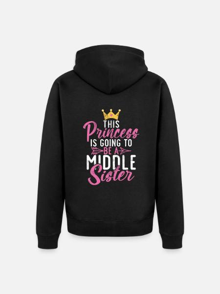Middle Sister Gifts - Unisex Premium Organic Zip Hoodie - black