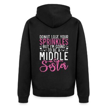 Middle Sister Gifts - Unisex Premium Organic Zip Hoodie - black - Back - Nico (187cm)