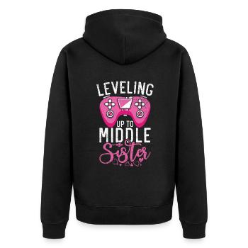 Middle Sister Gifts - Unisex Premium Organic Zip Hoodie - black - Back - Nico (187cm)