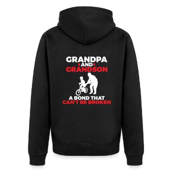 Grandpa Gifts - Unisex Premium Bio Zip Hoodie - Schwarz - Hinten - Nico (187cm)