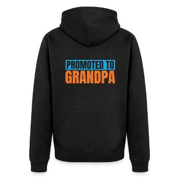 Grandpa Gifts - Unisex Premium Bio Zip Hoodie - Schwarz - Hinten - Nico (187cm)