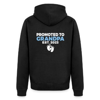 Grandpa Gifts - Unisex Premium Bio Zip Hoodie - Schwarz - Hinten - Nico (187cm)