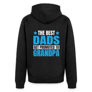 Grandpa Gifts - Unisex Premium Bio Zip Hoodie - Schwarz - Hinten - Nico (187cm)