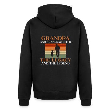 Grandpa Gifts - Unisex Premium Bio Zip Hoodie - Schwarz - Hinten - Nico (187cm)