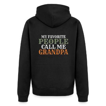 Grandpa Gifts - Unisex Premium Bio Zip Hoodie - Schwarz - Hinten - Nico (187cm)