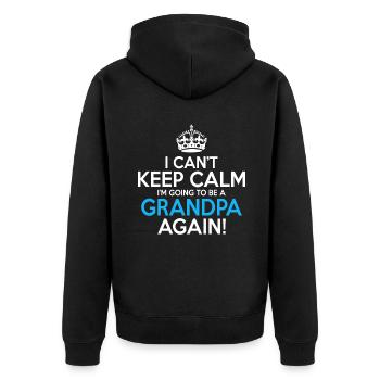 Grandpa Gifts - Unisex Premium Bio Zip Hoodie - Schwarz - Hinten - Nico (187cm)