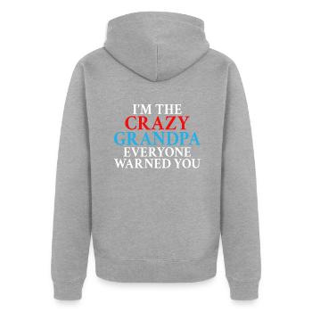 Grandpa Gifts - Unisex Premium Bio Zip Hoodie - Grau meliert - Hinten - Nico (187cm)