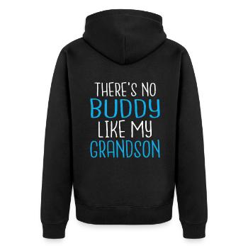 Grandpa Gifts - Unisex Premium Bio Zip Hoodie - Schwarz - Hinten - Nico (187cm)