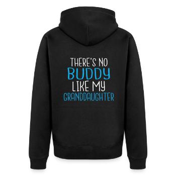 Grandpa Gifts - Unisex Premium Bio Zip Hoodie - Schwarz - Hinten - Nico (187cm)