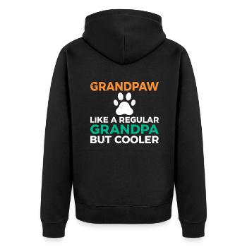 Grandpa Gifts - Unisex Premium Bio Zip Hoodie - Schwarz - Hinten - Nico (187cm)