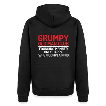 Grandpa Gifts - Unisex Premium Bio Zip Hoodie - Schwarz - Hinten - Nico (187cm)