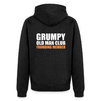 Grandpa Gifts - Unisex Premium Bio Zip Hoodie - Schwarz - Hinten - Nico (187cm)