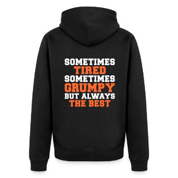 Grandpa Gifts - Unisex Premium Bio Zip Hoodie - Schwarz - Hinten - Nico (187cm)