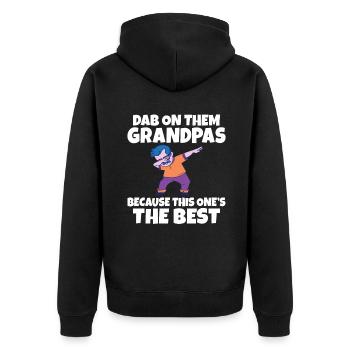 Grandpa Gifts - Unisex Premium Bio Zip Hoodie - Schwarz - Hinten - Nico (187cm)