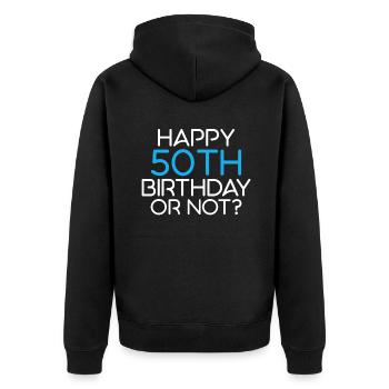 Grandpa Gifts - Unisex Premium Bio Zip Hoodie - Schwarz - Hinten - Nico (187cm)