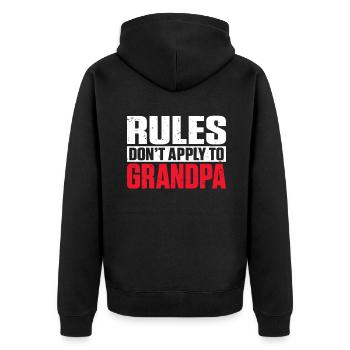 Grandpa Gifts - Unisex Premium Bio Zip Hoodie - Schwarz - Hinten - Nico (187cm)