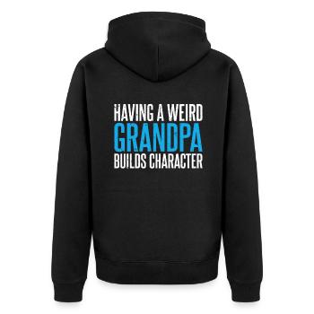 Grandpa Gifts - Unisex Premium Bio Zip Hoodie - Schwarz - Hinten - Nico (187cm)