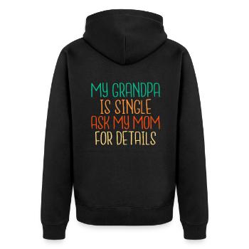 Grandpa Gifts - Unisex Premium Bio Zip Hoodie - Schwarz - Hinten - Nico (187cm)