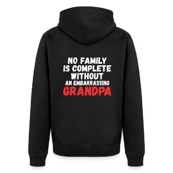 Grandpa Gifts - Unisex Premium Bio Zip Hoodie - Schwarz - Hinten - Nico (187cm)