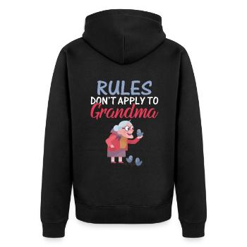 Cadeaux grand-mère - Veste à capuche bio Premium Unisexe - noir - Dos - Nico (187cm)