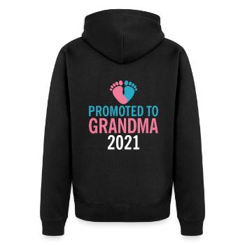 Grandma Gifts - Unisex Premium Bio Zip Hoodie - Schwarz - Hinten - Nico (187cm)