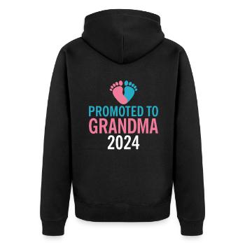 Grandma Gifts - Unisex Premium Bio Zip Hoodie - Schwarz - Hinten - Nico (187cm)