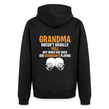 Cadeaux grand-mère - Veste à capuche bio Premium Unisexe - noir - Dos - Nico (187cm)