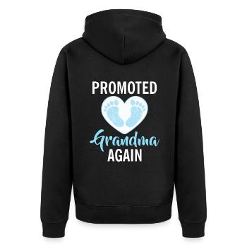 Grandma Gifts - Unisex Premium Bio Zip Hoodie - Schwarz - Hinten - Nico (187cm)