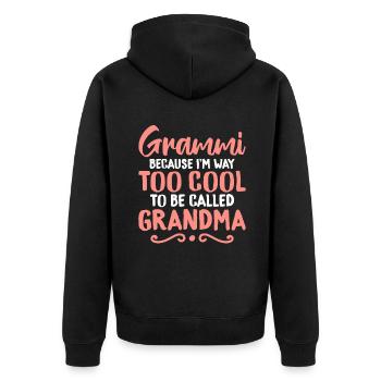 Cadeaux grand-mère - Veste à capuche bio Premium Unisexe - noir - Dos - Nico (187cm)