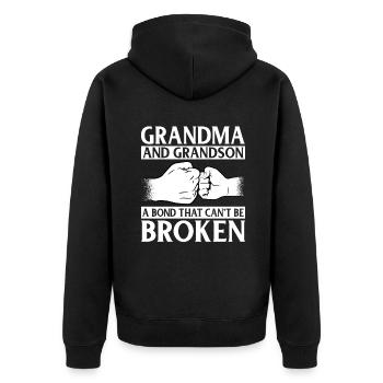 Grandma Gifts - Unisex Premium Bio Zip Hoodie - Schwarz - Hinten - Nico (187cm)