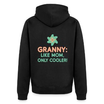 Cadeaux grand-mère - Veste à capuche bio Premium Unisexe - noir - Dos - Nico (187cm)