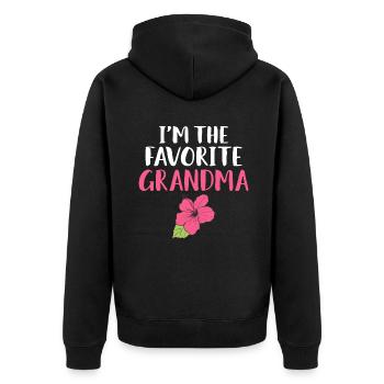 Grandma Gifts - Unisex Premium Bio Zip Hoodie - Schwarz - Hinten - Nico (187cm)