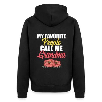 Grandma Gifts - Unisex Premium Bio Zip Hoodie - Schwarz - Hinten - Nico (187cm)
