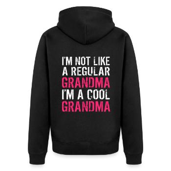 Grandma Gifts - Unisex Premium Bio Zip Hoodie - Schwarz - Hinten - Nico (187cm)