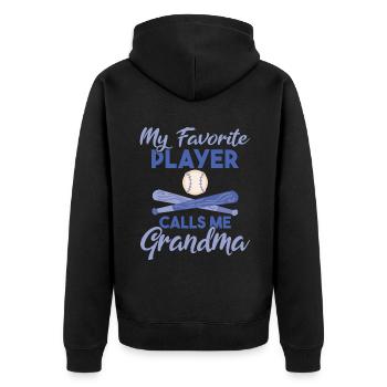 Grandma Gifts - Unisex Premium Bio Zip Hoodie - Schwarz - Hinten - Nico (187cm)