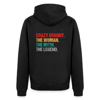 Cadeaux grand-mère - Veste à capuche bio Premium Unisexe - noir - Dos - Nico (187cm)