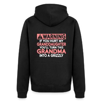 Cadeaux grand-mère - Veste à capuche bio Premium Unisexe - noir - Dos - Nico (187cm)
