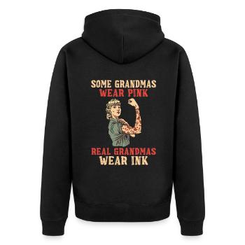Cadeaux grand-mère - Veste à capuche bio Premium Unisexe - noir - Dos - Nico (187cm)