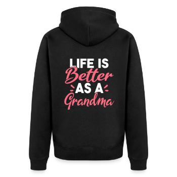 Cadeaux grand-mère - Veste à capuche bio Premium Unisexe - noir - Dos - Nico (187cm)