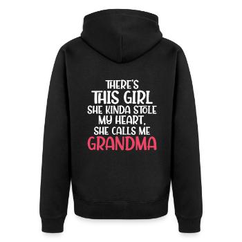 Cadeaux grand-mère - Veste à capuche bio Premium Unisexe - noir - Dos - Nico (187cm)
