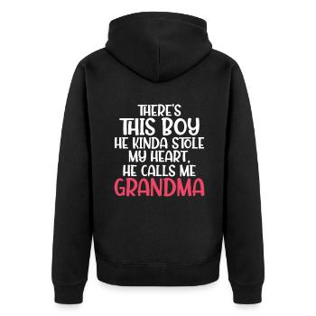 Grandma Gifts - Unisex Premium Bio Zip Hoodie - Schwarz - Hinten - Nico (187cm)