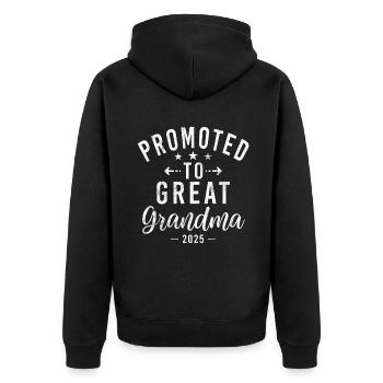 Great Grandma Gifts - Unisex Premium Organic Zip Hoodie - black - Back - Nico (187cm)