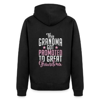 Great Grandma Gifts - Unisex Premium Bio Zip Hoodie - Schwarz - Hinten - Nico (187cm)