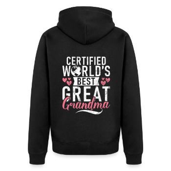 Cadeaux arrière-grand-mère - Veste à capuche bio Premium Unisexe - noir - Dos - Nico (187cm)