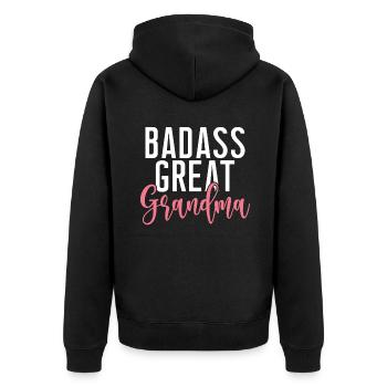Great Grandma Gifts - Unisex Premium Organic Zip Hoodie - black - Back - Nico (187cm)