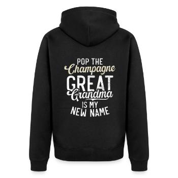 Great Grandma Gifts - Unisex Premium Organic Zip Hoodie - black - Back - Nico (187cm)